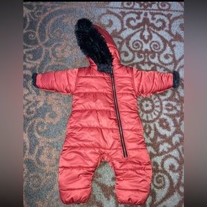 SPYDER snowsuit Winter One Piece Full Hand Foot Covers 12 M Reversible Black Red